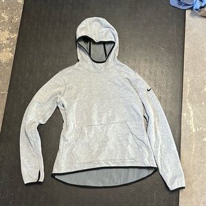 Women’s Nike Dri-fit gray and black pullover sweatshirt with thumb holes